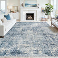 9x12 Area Rugs for Living Room Washable Rug: Anti-Skid Abstract Modern Living Room Rug Soft Thin Carpets Indoor Floor Non-Shedding Carpet for Bedroom Dining Farmhouse Nursery Home Office Blue Gold
