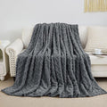 Aganear Twin Blanket - 3D Stylish Design, Luxury Portable Lightweight Blanket Super Soft, Fluffy, Warm, Cozy, Fuzzy for Couch Living Room Bed Outdoors Office Travel(60"×80", Gray)