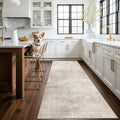 Abstract 3x10 Kitchen Rug Runners - Washable 10ft Hardwood Sink Rugs Non-Slip Hallway Entryway Area Rugs Soft Floor Mat Indoor Farmhouse Carpet for Bathroom Living Room Bedroom (3x10,Beige/Cream)