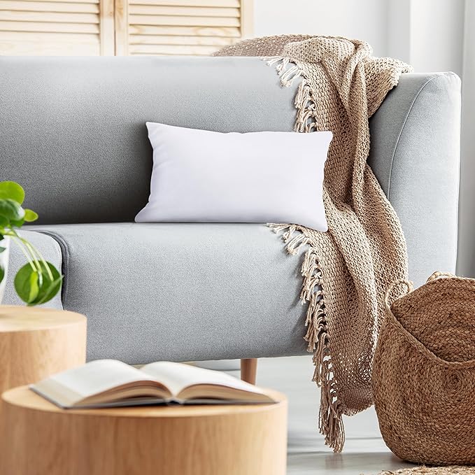 Utopia Bedding Throw Pillows (Set of 1, White) – 14 x 22 Inches Down Alternative Pillows for Bed, Sofa, and Couch - Fluffy Decorative Stuffer Pillow for Indoors & Outdoors