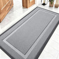 OLANLY Front Door Mat Indoor Outdoor Entrance, Waterproof All-Season, All-Weather Doormat, Sturdy Natural Rubber, Low Profile, Easy Clean Patio Porch Entryway Mat, 47x23, Ash Gray