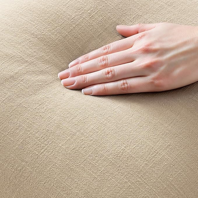 MIULEE Decorative Throw Pillow Covers Neutral Linen Fringe Throw Pillows Set of 2 Beige Boho Farmhouse Cushion Covers with Tassels for Couch Sofa Bed Living Room Spring Home Decor 16x16 Inch