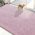 OLANLY Dog Door Mat for Muddy Paws 50x30, Absorbs Moisture and Dirt, Absorbent Non-Slip Washable Doormat, Quick Dry Chenille Mud Mat, Entry Indoor Entryway Carpet for Inside Floor, Dusty Rose