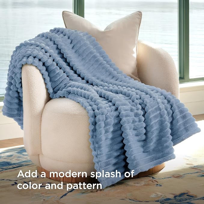 Bedsure GentleSoft Blue Twin XL Blanket for Bed - Cozy Soft Blankets for Women, Cute Small Fleece Throws for Girls, Birthday Gifts for Women Decor Gifts, 66x90 Inches