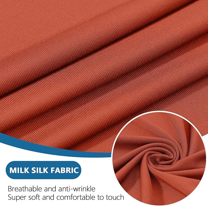 hyha Milk Silk Couch Cushion Covers, Soft Magic Sofa Covers Washable for 2 Cushion Couch, Stretch Sectional Outdoor Cushion Covers for Patio Furniture with Elastic Bottom(2 Packs, Rust)