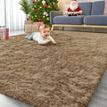 OLANLY 8x10 Machine Washable Large Area Rugs for Living Room, Bedroom, Soft Fluffy Shaggy Bedside Rug, Indoor Floor Carpet for Kids Girls and Boys, Dorms, Nursery, Home Decor Aesthetic, Taupe