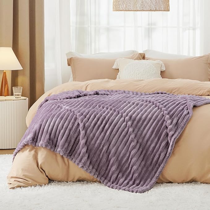 Bedsure GentleSoft Light Purple Fleece Blanket for Couch - Super Soft Cozy Twin Blankets for Women, Cute Small Blanket for Girls, 60x80 Inches