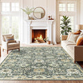 AMADA HOMEFURNISHING 5x7 Area Rugs, Washable Living Room Rug Low-Profile with Non-Slip Backing & Durable Edge Binding, Vintage 5x7 Rugs for Living Room, Bedroom, Dining Room