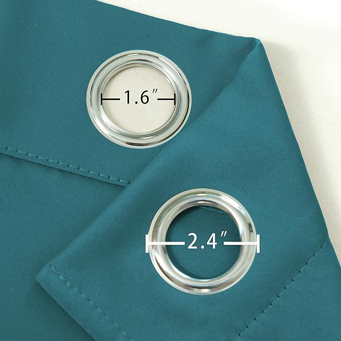 LEMOMO Sea Teal Thermal Blackout Curtains/38 x 54 Inch/Set of 2 Panels Room Darkening Curtains for Bedroom