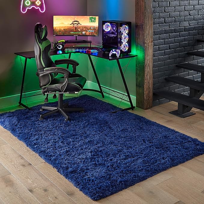Ophanie Blue Rug, Boys 3x5 Rugs for Bedroom Royal Dark Blue Carpet Nursery Aesthetic, Kids Playroom Navy Area Rugs for Girls Teen Home Decor