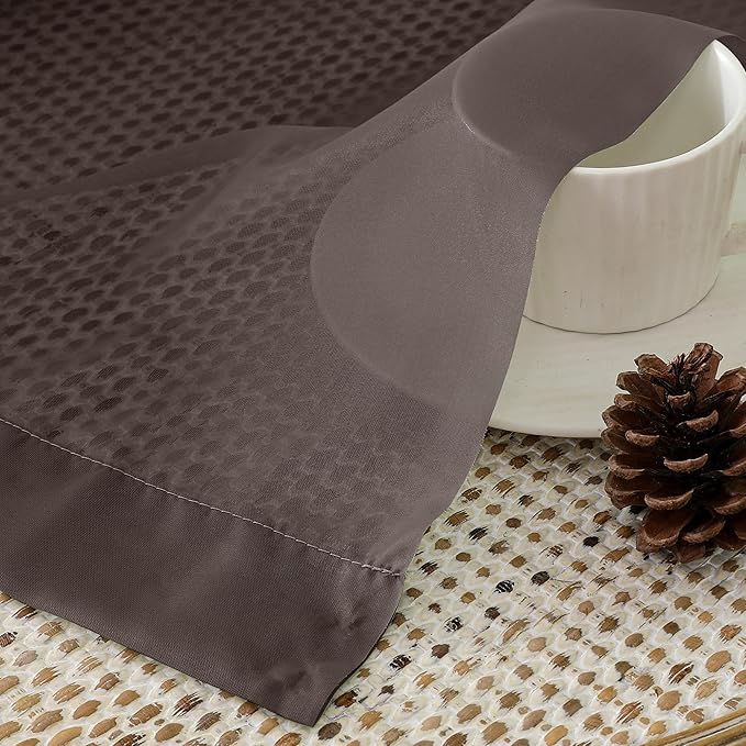 Aiyufeng Chocolate Sheer Curtains 45 Inches Long 2 Panels, Solid Voile Top Dual Rod Pockets Stylish Breathable Drapes Window Treatment for Kid's Room/Bedroom/Living Room, 42W x 45L, Chocolate Brown