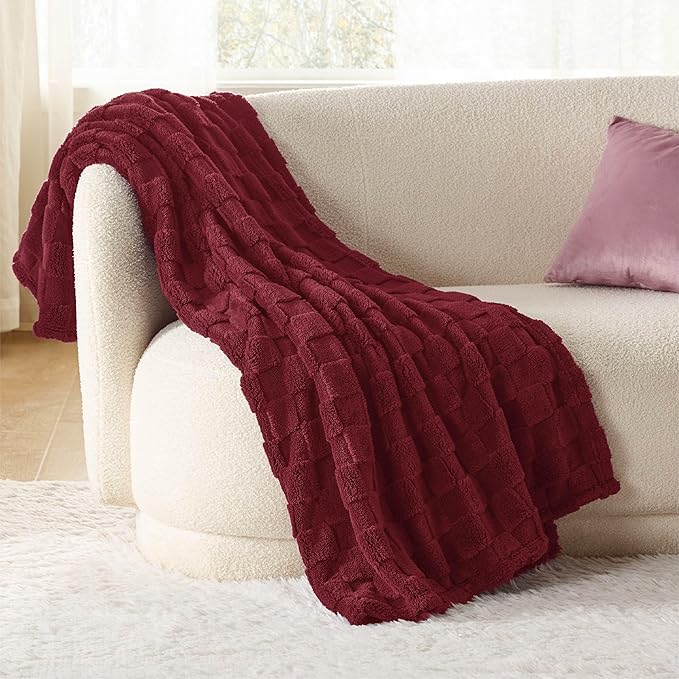 Bedsure GentleSoft Red Throw Blanket for Couch - Super Soft Cozy Blankets Gifts for Kids Girls, Cute Small Fleece Mother's Day Throws for Bedroom Home Decor, 50x70 Inches