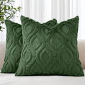 decorUhome Throw Pillow Covers 16x16 Inch Set of 2, Soft Plush Faux Wool Forest Elf Solid Couch Pillow Covers, Accent Farmhouse Neutral Square Pillow Cases for Sofa Bed Living Room