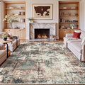 Rugflix 8x10 Area Rugs for Living Room, Washable Large Rug Stain-Resistant Low Pile, Modern Carpet for Dining Room Home Office Kid Room Nursery Bedroom, Rust