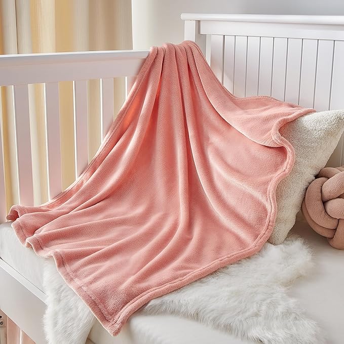BEDELITE Baby Blankets for Boys and Girls 30" x 40", Soft Cozy Fuzzy Fleece Blanket for Kids Infant Newborn, Warm and Breathable Toddler Blanket for Crib Stroller Bed Travel, Pink