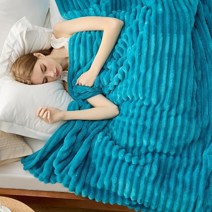 Bedsure GentleSoft Teal California King Size Blanket for Couch - Cozy Soft Blankets for Women, Cute Small Fleece Throws for Girls, Birthday Gifts for Women, 102x96 Inches
