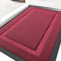 OLANLY Front Door Mat Indoor Outdoor Entrance, Waterproof All-Season, All-Weather Doormat, Sturdy Natural Rubber, Low Profile, Easy Clean Patio Porch Entryway Mat, 35x23, Burgundy