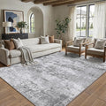 PureCozy 5x7 Grey Area Rug Washable Non Slip Modern Abstract Living Room Carpet Neutral Low Pile Soft Gray Bedroom Contemporary Throw Rug Indoor for Kitchen Office Laundry Dining Room