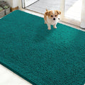 OLANLY Dog Door Mat for Muddy Paws 50x30, Absorbs Moisture and Dirt, Absorbent Non-Slip Washable Doormat, Quick Dry Chenille Mud Mat for Dogs, Entry Indoor Entryway Carpet for Inside Floor, Lake Blue