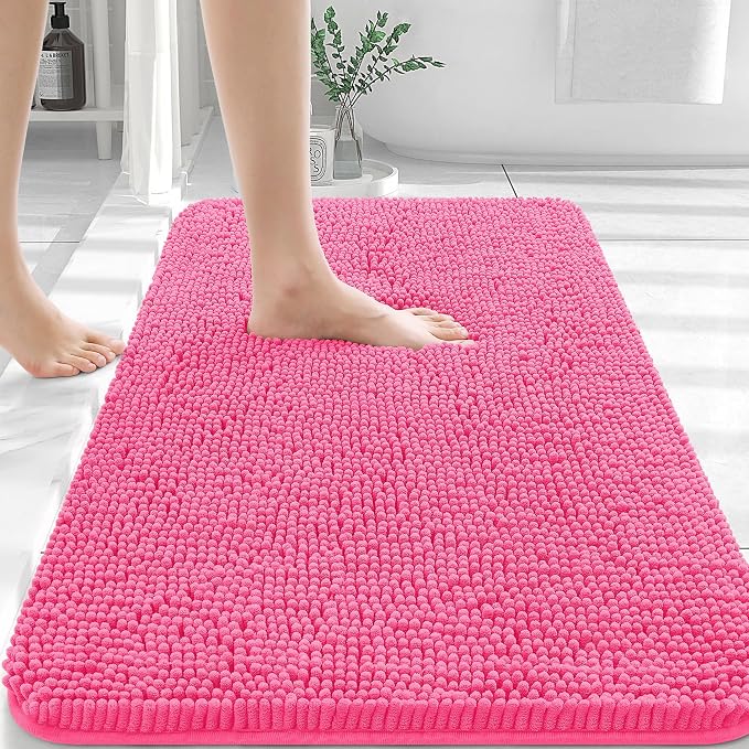 OLANLY Bathroom Rugs 36x24, Extra Soft Absorbent Chenille Bath Rugs, Rubber by OLANLY
