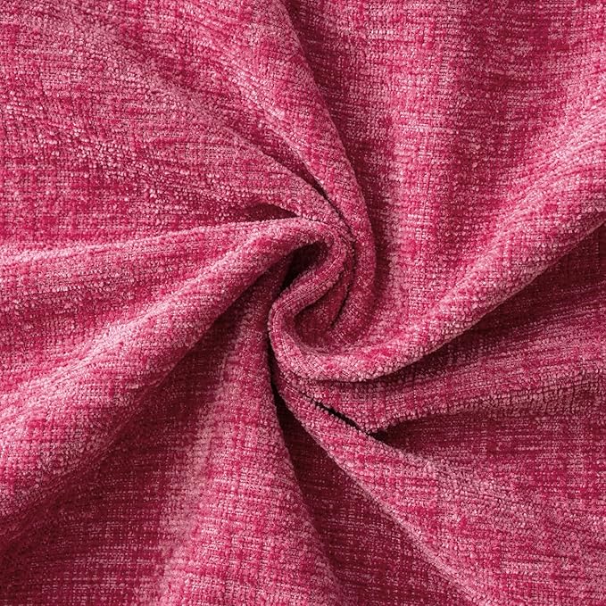 MIULEE Pack of 2 Couch Throw Pillow Covers 18x18 Inch Soft Hot Pink Chenille Pillow Covers for Sofa Living Room Solid Dyed Pillow Cases