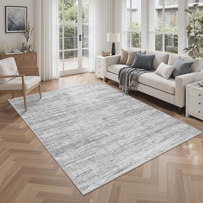 4x6 Rug - Stain Resistant Abstract Washable Rugs, Anti Slip Area Rugs for Living Room,Modern Low Pile Carpet with Rubber Backing Home Decor Small Area Rug