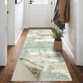 BEIMO Reversible 2'6"x6' Runner Rugs for Hallway, Modern Abstract Dual-Sided Runners for Entryway, Machine Washable Soft Low Pile Kitchen Runner, Includes Non-Slip Rug Pad, Green & Grey
