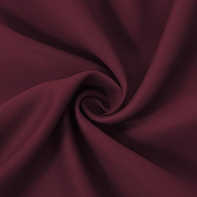 LEMOMO Burgundy Red Blackout Curtains/42 x 72 Inch/Set of 2 Panels Room Darkening Curtains for Bedroom