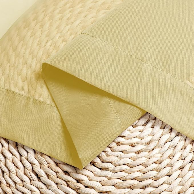 Chyhomenyc Mustard Yellow Sheer Curtains 63 Inches Long, Light Filtering Window Sheer Curtain Panel Drapes, Elegant Rod Pocket Soft Voile for Bedroom Living Room, Each 42Wx63L Inches, 2 Panels
