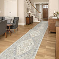 Washable Runner Rug 2.5x16, Non-Slip Long Kitchen Mats for Floor, Vintage Rug for Entryway, Soft Hallway Runner for Dining Room, Bedroom, Living Room(Beige,2.5'x16')