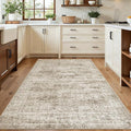 Area Rugs 4x6 for Living Room, Vintage Washable Rugs for Dining Room, Kitchen, Non-Slip Area Rug Brown