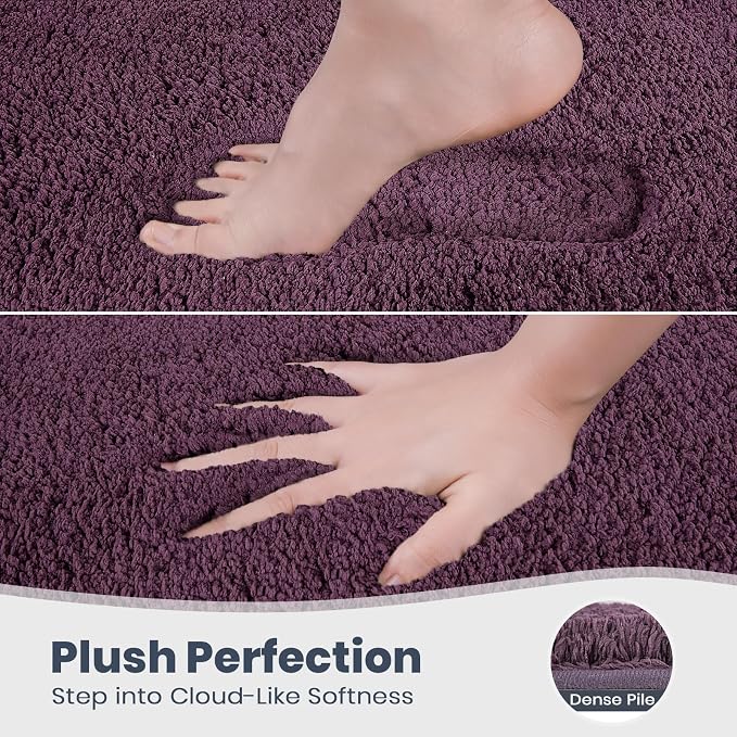Bath Rug Non-Slip Shaggy Microfiber 24 x 36 Inch Machine Washable