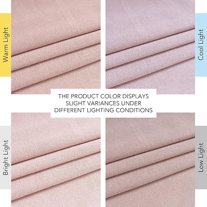 NICETOWN Linen Light Pink Sheer Curtains for Girls Room, Thick Flax Small Window Treatments Semi Sheer Privacy Assured with Light Through for Bedroom/Living Room, W55 x L84, 2 Panels