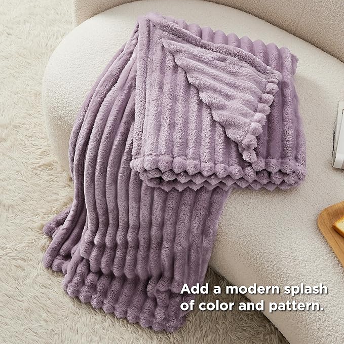 Bedsure GentleSoft Light Purple Fleece Blanket for Couch - Super Soft Cozy Twin Blankets for Women, Cute Small Blanket for Girls, 60x80 Inches