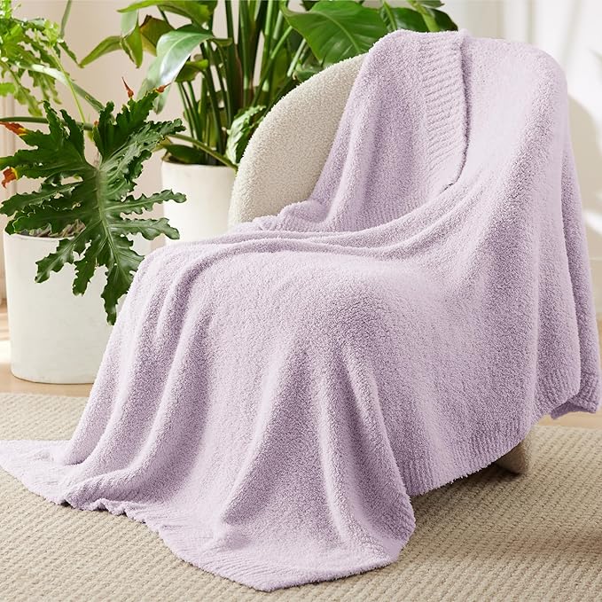 Bedsure Gentlesoft Cozy Knit Throw Blanket - Super Soft Fluffy Blanket for Couch, Bed, Sofa, Lightweight Warm All Season Plush Blankets, Mothers Day, Birthday Gifts for Her Him, Purple, 50x60 Inches