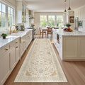 Madane Hallway Runner Rug 2'6''x10' Kitchen Runner, Non Slip Vintage Runners for Hallways 10ft Washable Kitchen Rugs Soft Low Pile 2.5x10 ft Rug Runner for Entryway and Bedroom, Beige/Blue