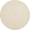 Hausattire Hand Woven Jute Braided Rug, 3’ Round – Off White, Reversible Boho Entry Area Rugs for Kitchen, Living Room I Farmhouse Decorative Floor Rug, 3 Feet Round