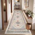 Runner Rug 2x8 Runners for Hallways Non Slip Washable, Vintage Hallway Runner Rugs for Living Room, Low Pile Soft Hallway Rug for Kitchen Bedroom Laundry Room Rug(Blue/Red/Multi,2'x8')