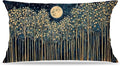 Rustic William Morris Night Moon Forest Green Decor Pillow Covers 12x20,Vintage Botanical Nature Landscape Decorative Throw Pillow Covers for Home Bedroom Living Room