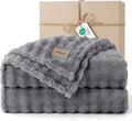 Bedsure 3D Fleece Bubble Blanket - GentleSoft Grey King Blanket for Bed Sofa Room Decor - Luxury Soft Cozy Gifts for Kids, Lightweight, All Seasons, Grey, 108"×90"
