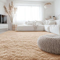 OLANLY 7x8 Machine Washable Large Area Rugs for Living Room, Bedroom, Soft Fluffy Shaggy Bedside Rug, Indoor Floor Carpet for Kids Girls and Boys, Dorms, Nursery, Home Decor Aesthetic, Beige