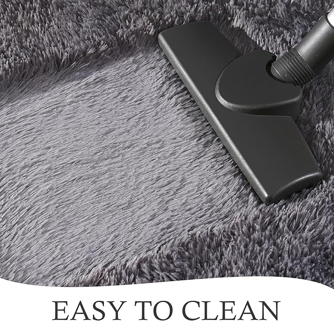 Chicrug Soft Runner Rugs for Bedroom Living Room Plush Fluffy Rug 2x8 Feet, Shag Furry Area Rug Carpet Non Shedding for Nursery Children Kids Girls Room Home Decorative, Coal Grey