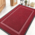 OLANLY Front Door Mat Indoor Outdoor Entrance, Waterproof All-Season, All-Weather Doormat, Sturdy Natural Rubber, Fade Resistant, Low Profile, Easy Clean Patio Porch Entryway Mat, 47x30, Wine Red