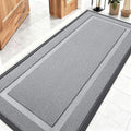 OLANLY Front Door Mat Indoor Outdoor Entrance, Waterproof All-Season, All-Weather Doormat, Sturdy Natural Rubber, Low Profile, Easy Clean Patio Porch Entryway Mat, 59x23, Ash Gray