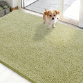 OLANLY Dog Door Mat for Muddy Paws 50x30, Absorbs Moisture and Dirt, Absorbent Non-Slip Washable Doormat, Quick Dry Chenille Mud Mat for Dogs, Entry Indoor Entryway Carpet for Inside Floor, Vanilla