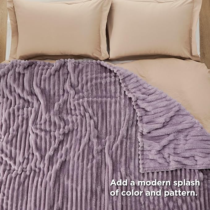 Bedsure GentleSoft Light Purple Fleece Blanket for Couch - Cozy Soft Blankets for Women, Cute Small Throws for Girls, 90x90 Inches