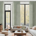 Desert Sage Linen 144 Inch Curtains for Living Room Light Filtering Semi Sheer Curtain Back Tab Rustic Farmhouse Decor Elegant Soft Drapes Floor to Ceiling High Window for Bedroom 52x144, 2 Panels