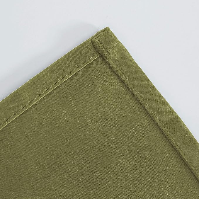LEMOMO Blackout Curtains 52 x 45 inch/Olive Green Curtains Set of 2 Panels/Thermal Insulated Room Darkening Bedroom Curtains