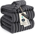 Bedsure GentleSoft Large Fleece Blanket for Bed - Cozy Soft Throw Blankets for Women, Cute Large Throws for Girls, Grey, 120x120 Inches