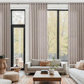 Brownish Grey Linen Curtains for Living Room Extra Long 126 Inches Long Back Tab Light Filtering Semi Sheer Curtain Modern Farmhouse Decor Floor to Ceiling High Window for Bedroom 52x126, 2 Panels